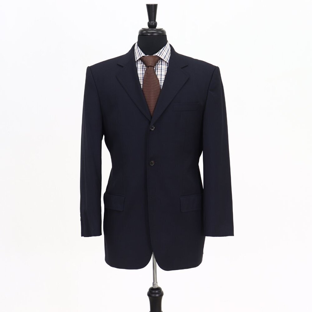 Hugo Boss 40R Navy Striped 3-Button Sport Coat Blazer Jacket G391